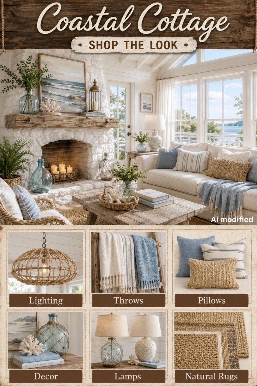 Coastal Cottage Living Room Decor| Shop the look for fresh lake house style

#LTKHome #LTKTravel #LTKmomlife