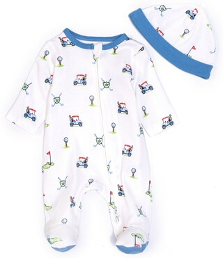 Baby Boys Newborn-9 Months Golf Club Zip Footed Coverall & Hat Set | Dillard's