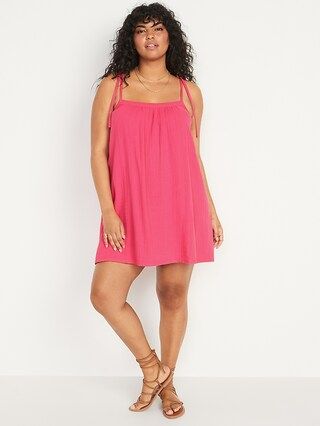 Sleeveless Cotton-Crepe Swim Cover-Up for Women | Old Navy (US)