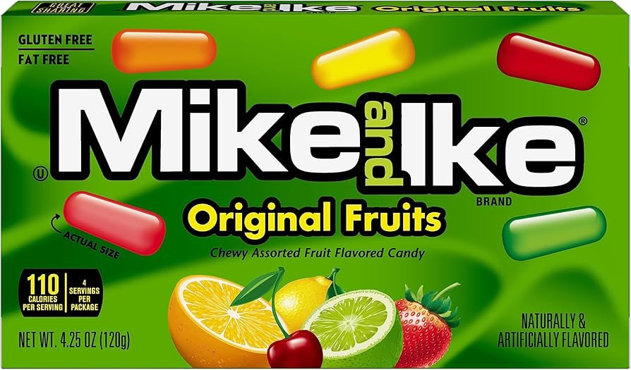 Mike and Ike Candy, Original Fruits, 4.25oz Theater Box, Pack of 12 | Amazon (US)