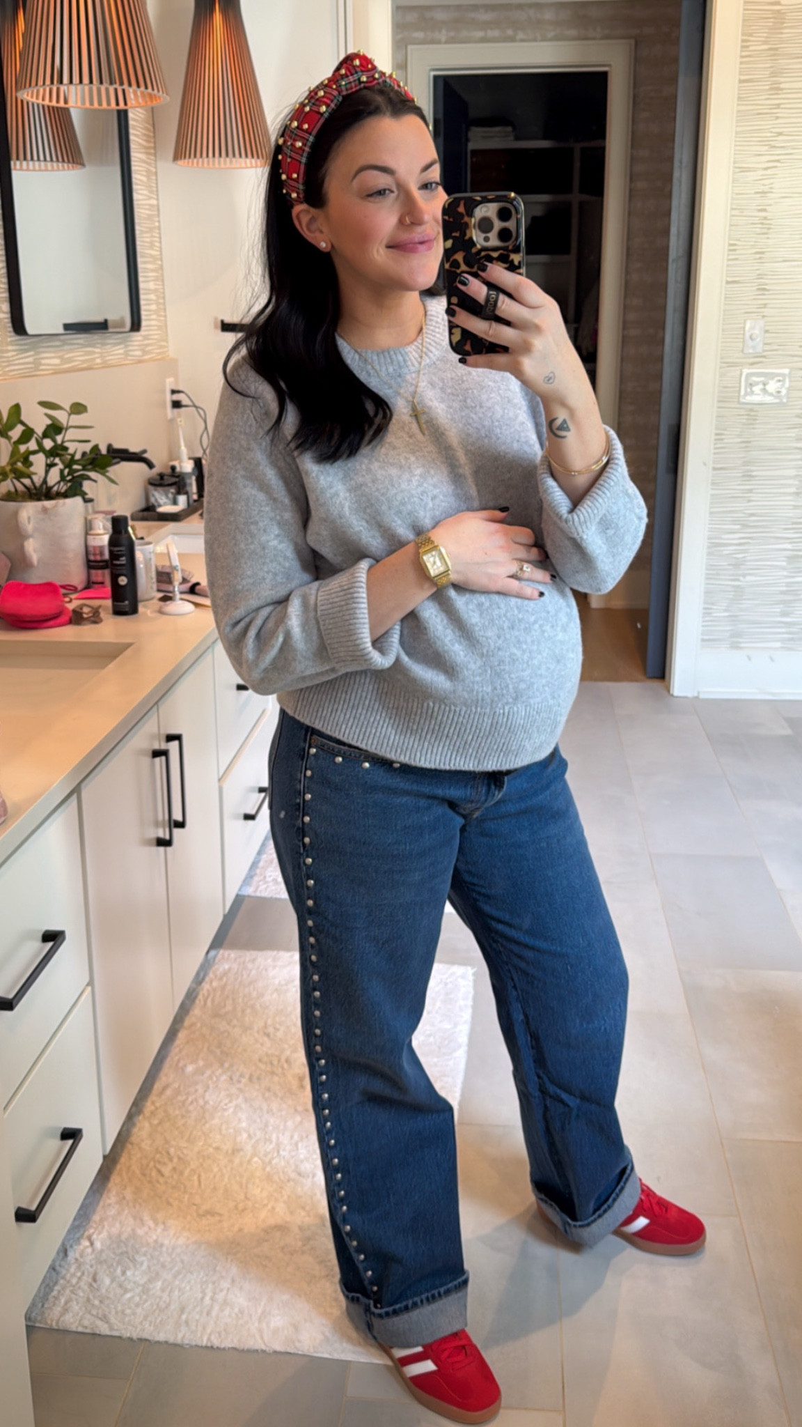 All Abercrombie low rise baggy jeans are marked down to $59 right now! $47.20 with AFTIA. I sized up to a 30 and 31 during pregnancy. My sweater is $42.46 with AFTIA  

#LTKSaleAlert #LTKStyleTip #LTKHoliday