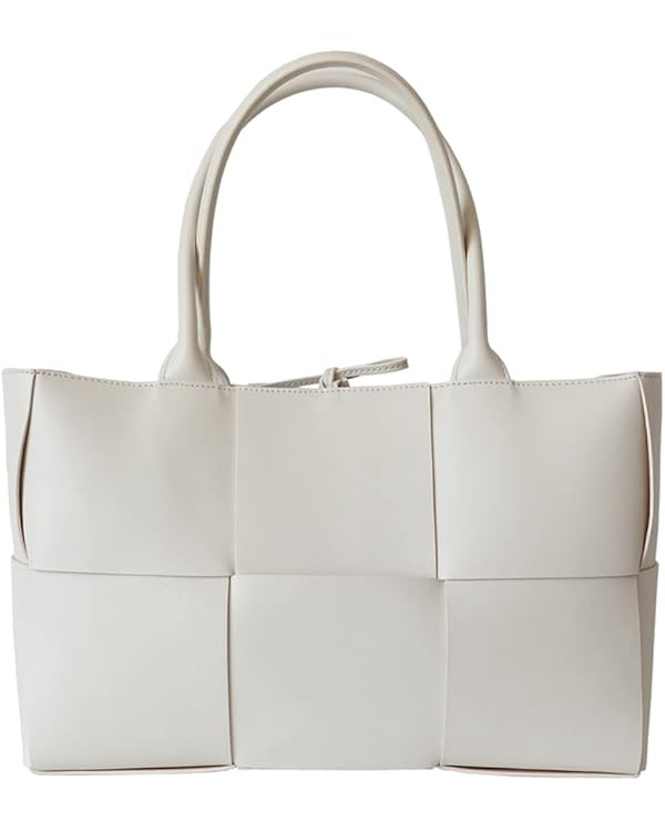 Women Woven Tote Small Crossbody Bag, Weave Handbag Shoulder Bag Built-in Zipper Pursewith Detach... | Amazon (US)