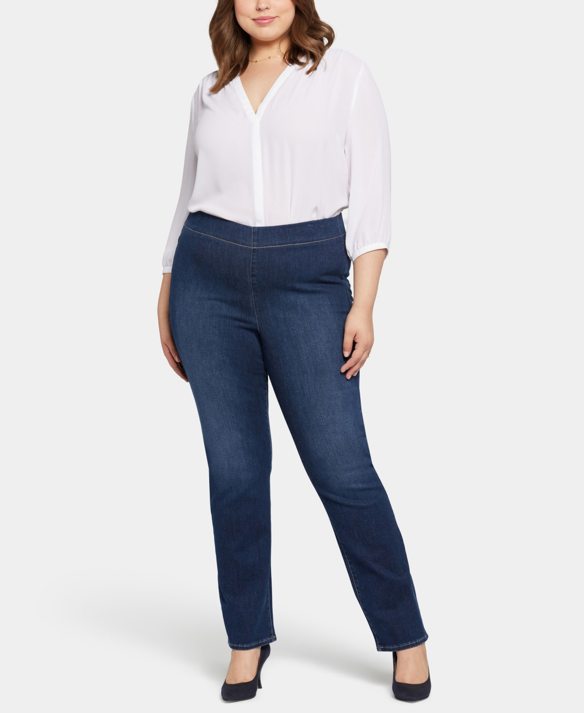 Nydj Plus Size Pull-On Straight Jeans - Wonderland | Macy's
