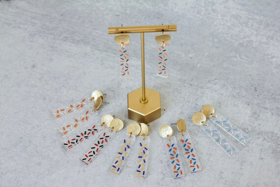 Team Color Earrings, College Football Earrings, Confetti Acrylic Earrings, Gameday Earrings, | Etsy (US)