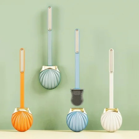 Shenmeida Toilet Brush and Bracket Set Non Slip Long Handle Soft Silicone Bristles Flexible Toilet B | Walmart (US)