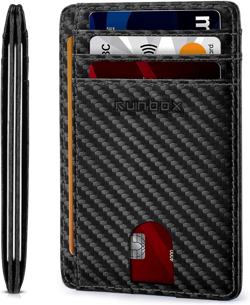 RUNBOX Slim ID Cases Minimalist Front Pocket RFID Blocking Leather Wallets for Men and Women Card... | Amazon (US)