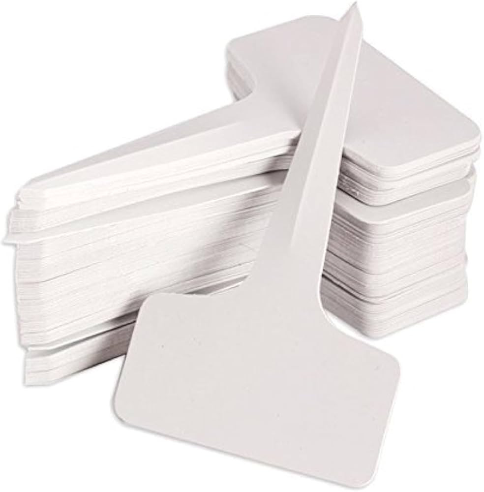 KINGLAKE 100 Pcs 6 x10cm Plastic Plant T-Type Tags Nursery Garden Labels | Amazon (US)