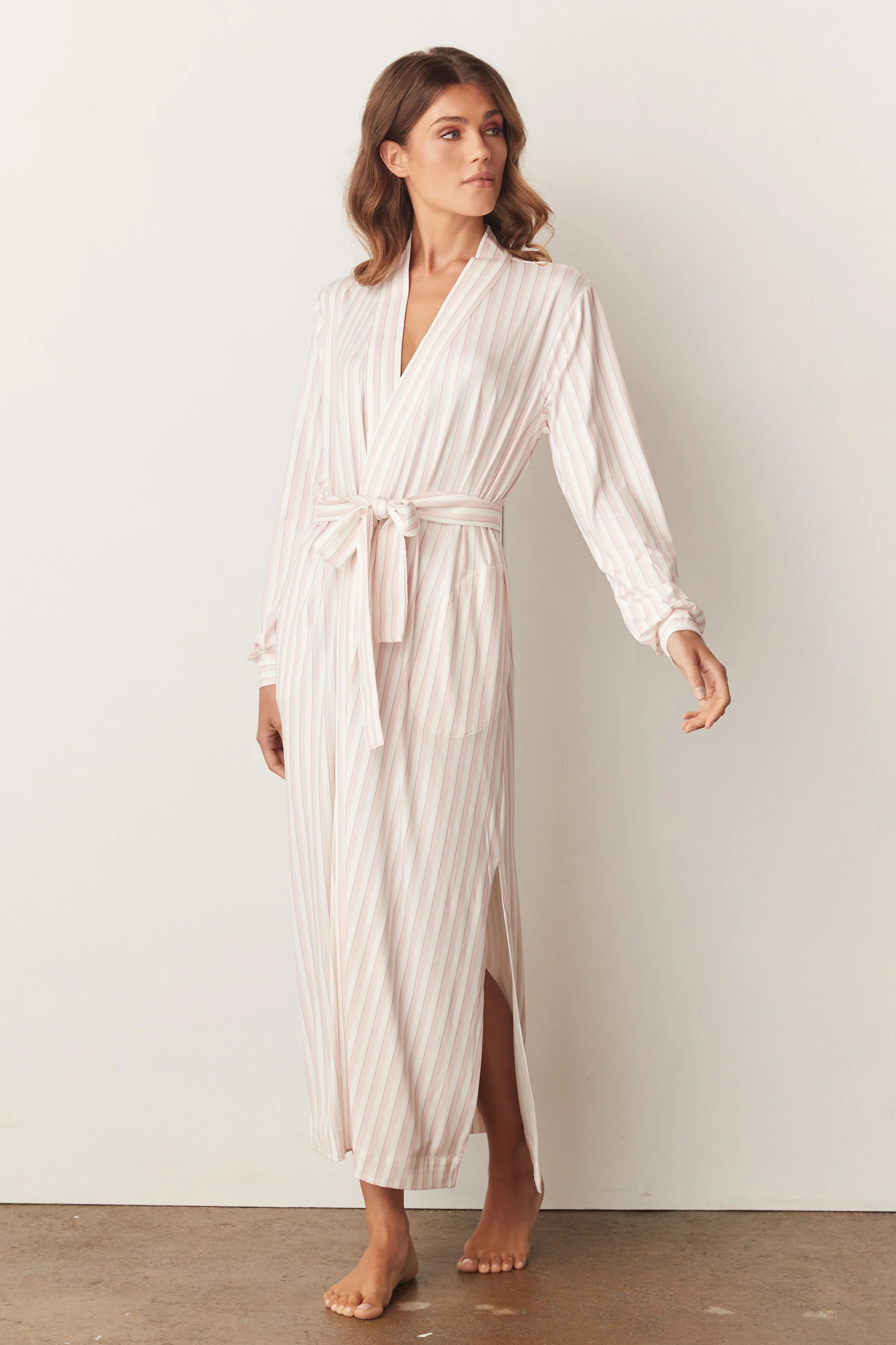 SKYLER BANDED LONG ROBE | SWEET STRIPE | MASONgrey