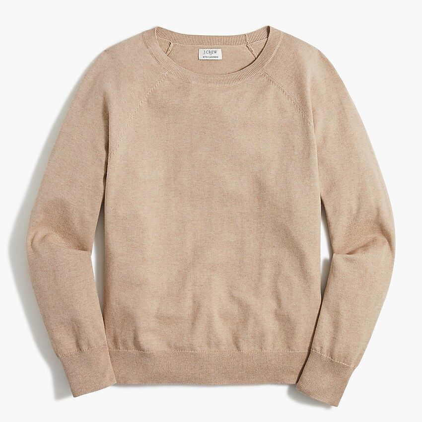 Cotton-cashmere raglan crewneck sweater | J.Crew Factory