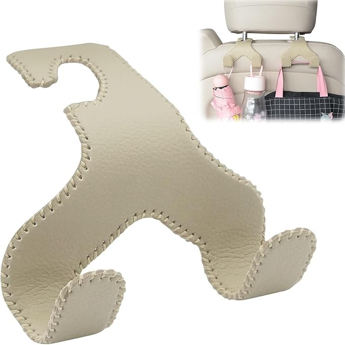 Etre Jeune Car Headrest Hook, 2 in 1 Car Back Seat Hooks Leather Hanger Storage Holder Car Purse ... | Amazon (US)