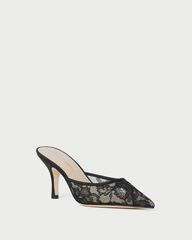 Layla Black Lace Mesh Mule | Loeffler Randall