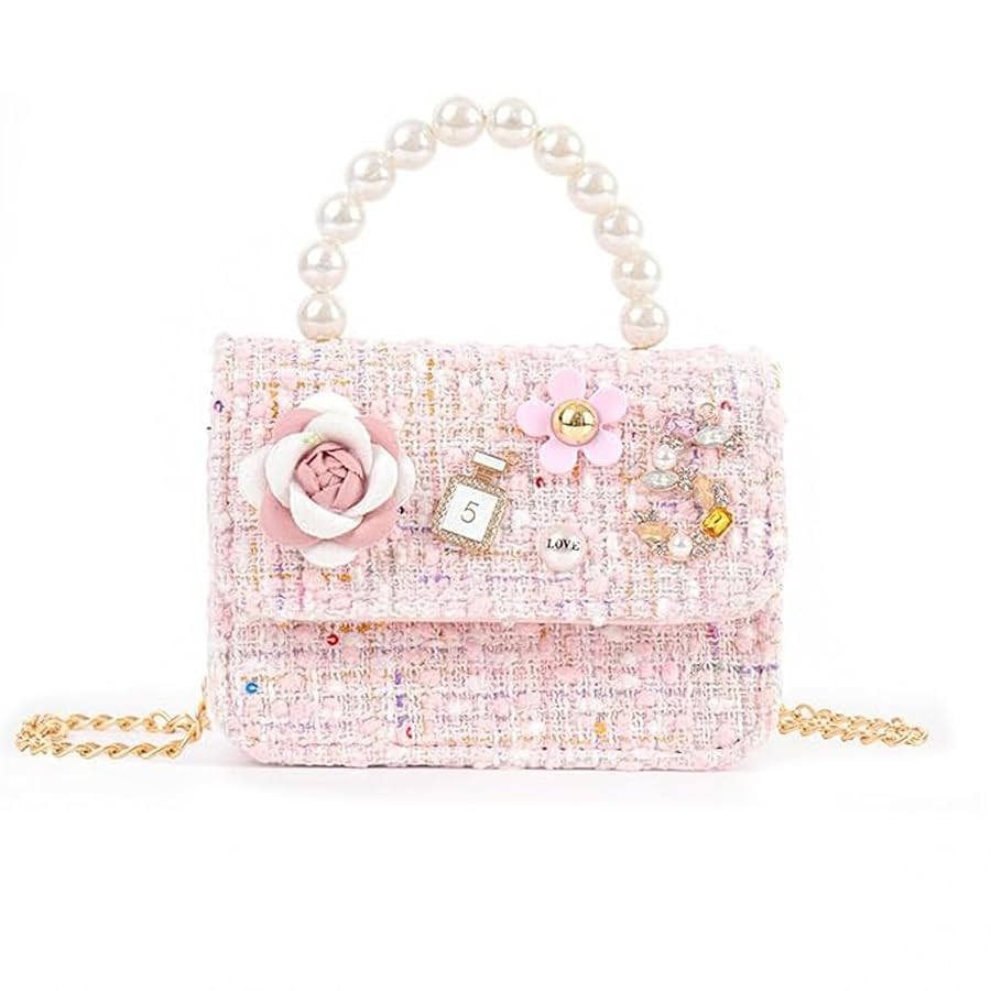 Girls Princess Bunny Purses Cute Crown Crossbody Bag Handbag with Pearl Handle for girls | Amazon (US)