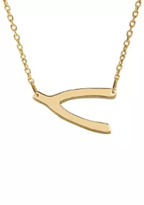 Belk & Co 14K Yellow Gold Wishbone Necklace | Belk