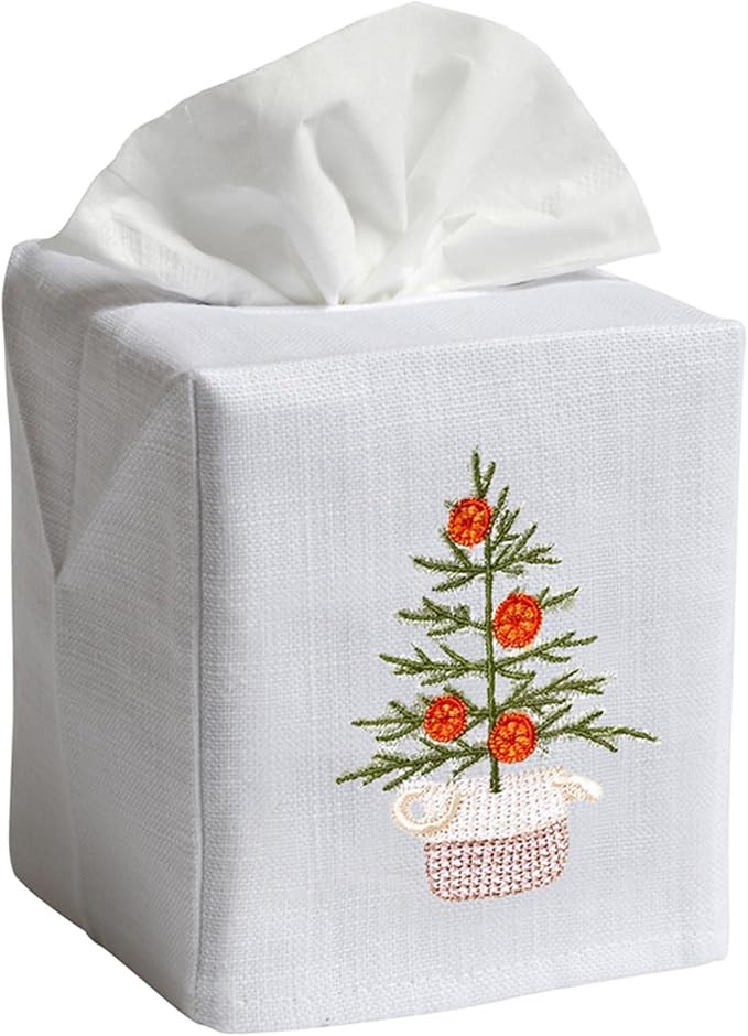 Jacaranda Living Square Tissue Box Cover, Linen/Cotton Fabric Tissue Holder, Decorative Cloth Tis... | Amazon (US)