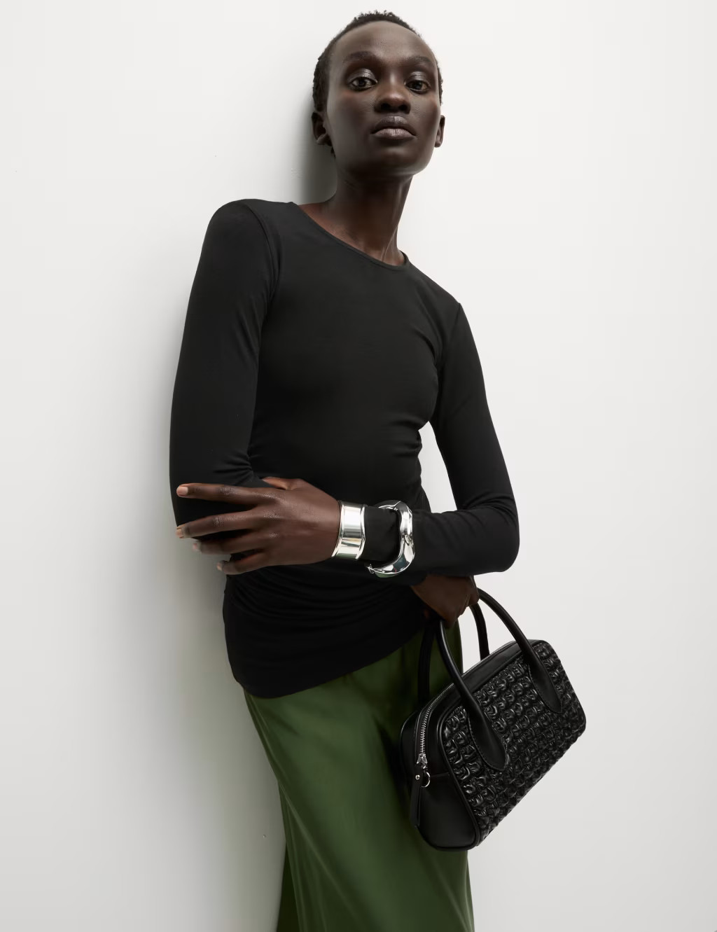 Ruched Side Crew Neck Top | Marks & Spencer (UK)