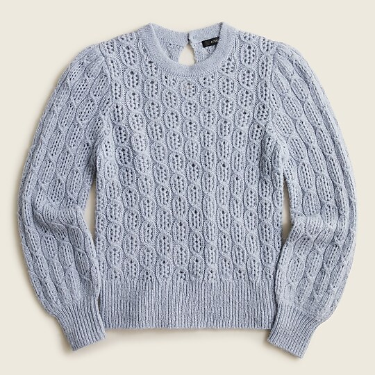 Balloon-sleeve cable-knit sweater | J. Crew US