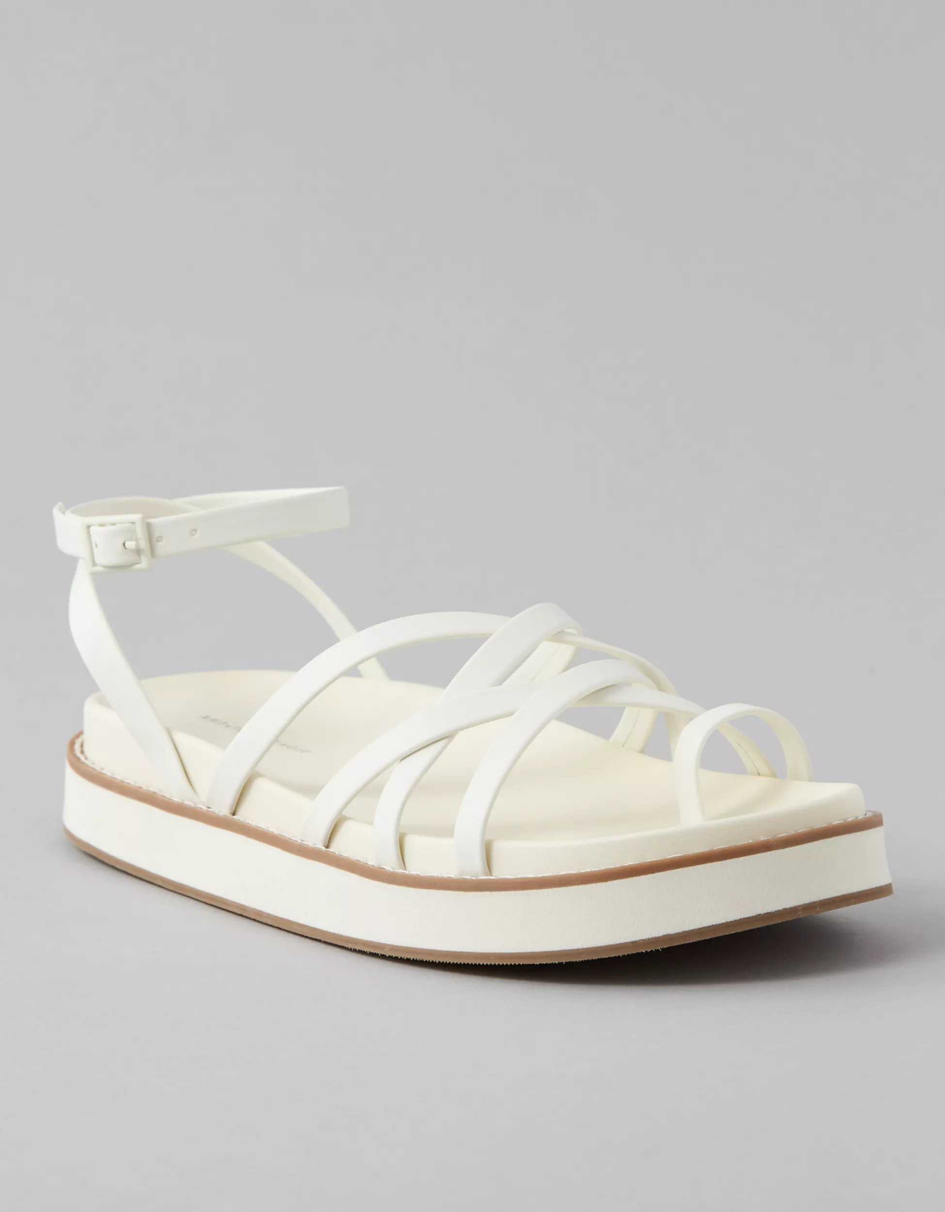 AE Vegan Leather Strappy Sandal | American Eagle Outfitters (US & CA)