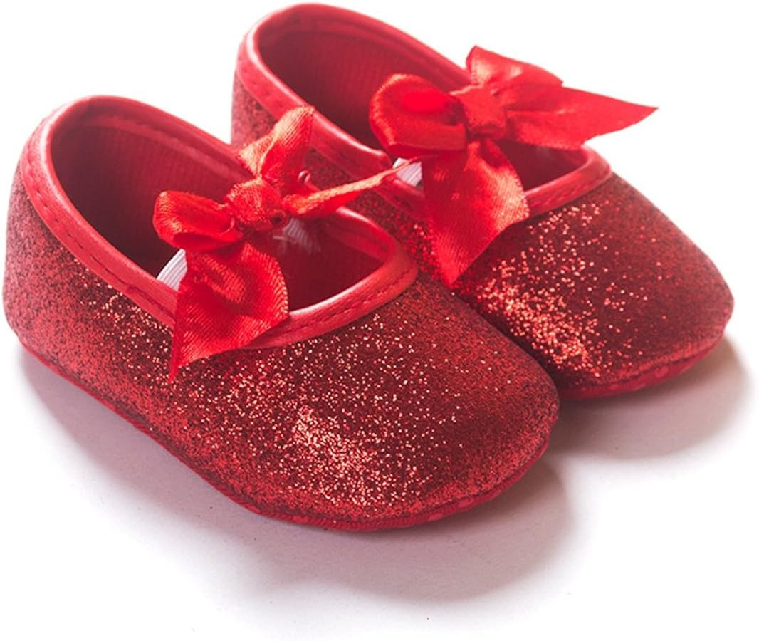 Baby Girl Moccasins Princess Sparkly Mary Jane Dresses Shoes Premium Lightweight Soft Sole Crib S... | Amazon (US)