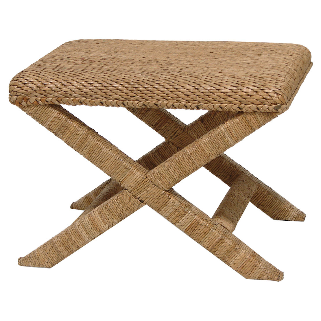 Palecek Soleil Coastal Beach Natural Seagrass Rope Stool | Kathy Kuo Home