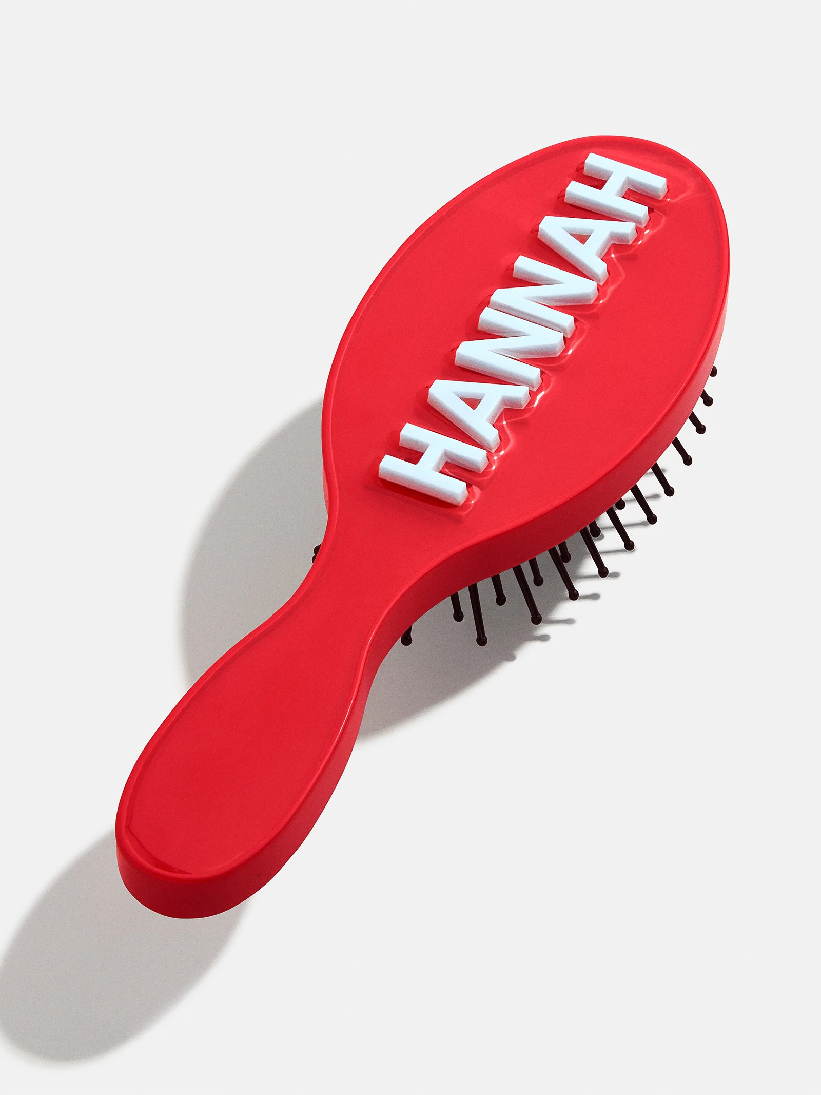 Mini Block Font Custom Hair Brush  - Red/Light Blue | BaubleBar