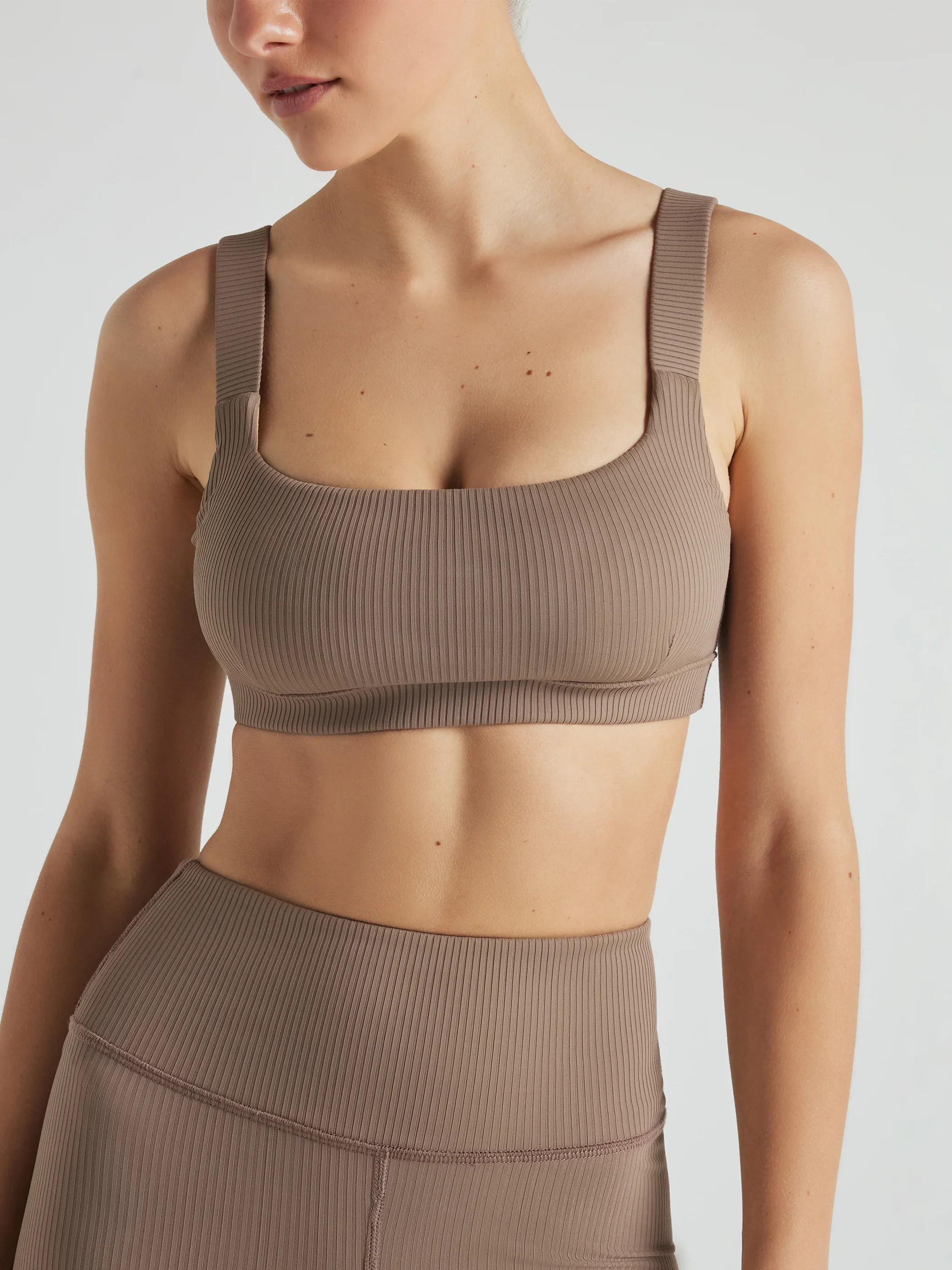 Renew Rib Square Neck Bra | Losano
