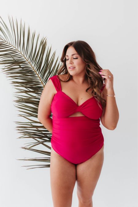 curvy swim for spring and summer! i’m wearing size xl in berry one piece. straps are thick and supportive. cups are removable. goes to xxxl! 

#LTKswim #LTKmidsize #LTKfindsunder100