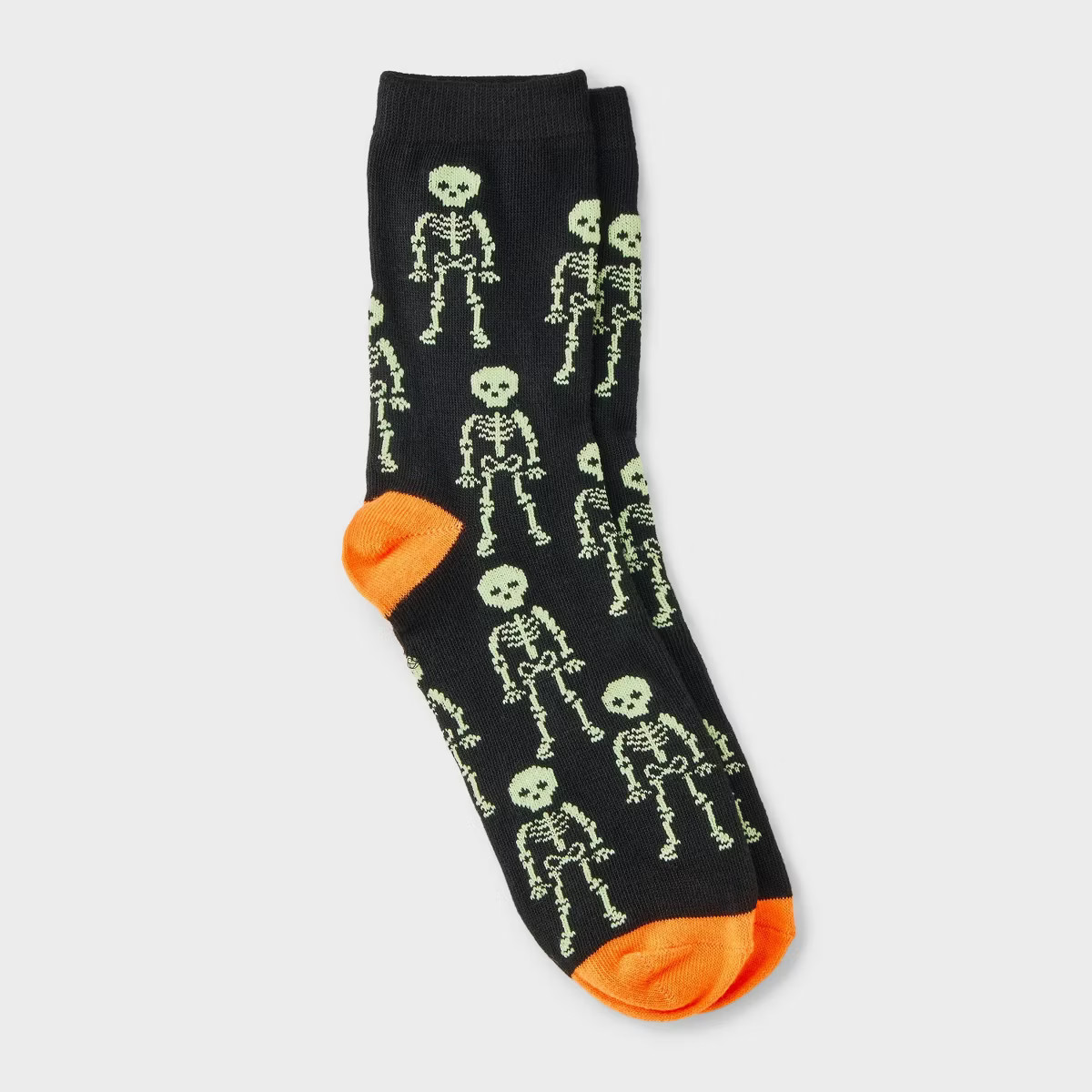 Women's Glow-in-the-Dark Skeletons Halloween Crew Socks - Hyde and EEK! Boutique™ Black/Orange ... | Target