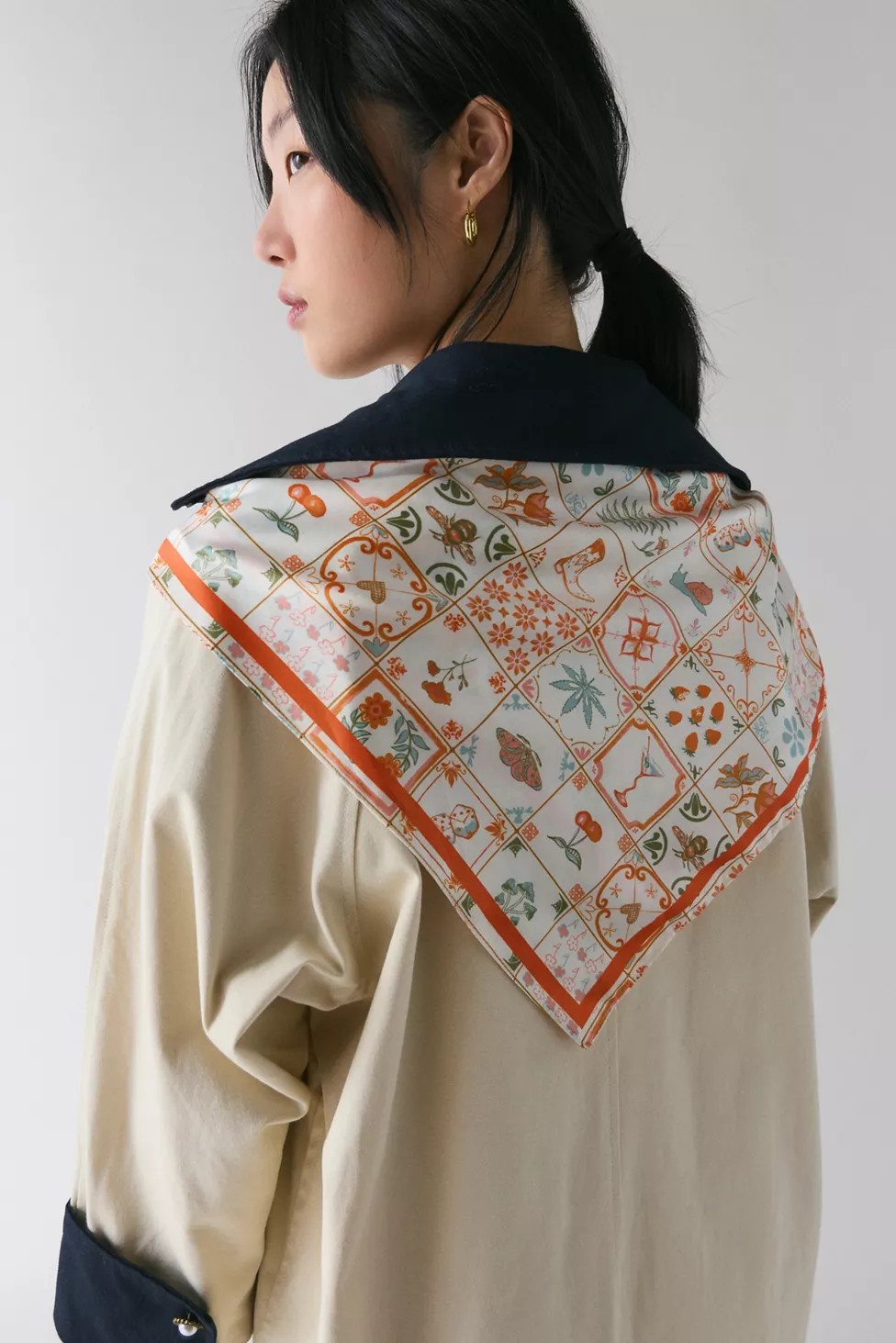 Boho Checkered Silky Scarf | Urban Outfitters (US and RoW)