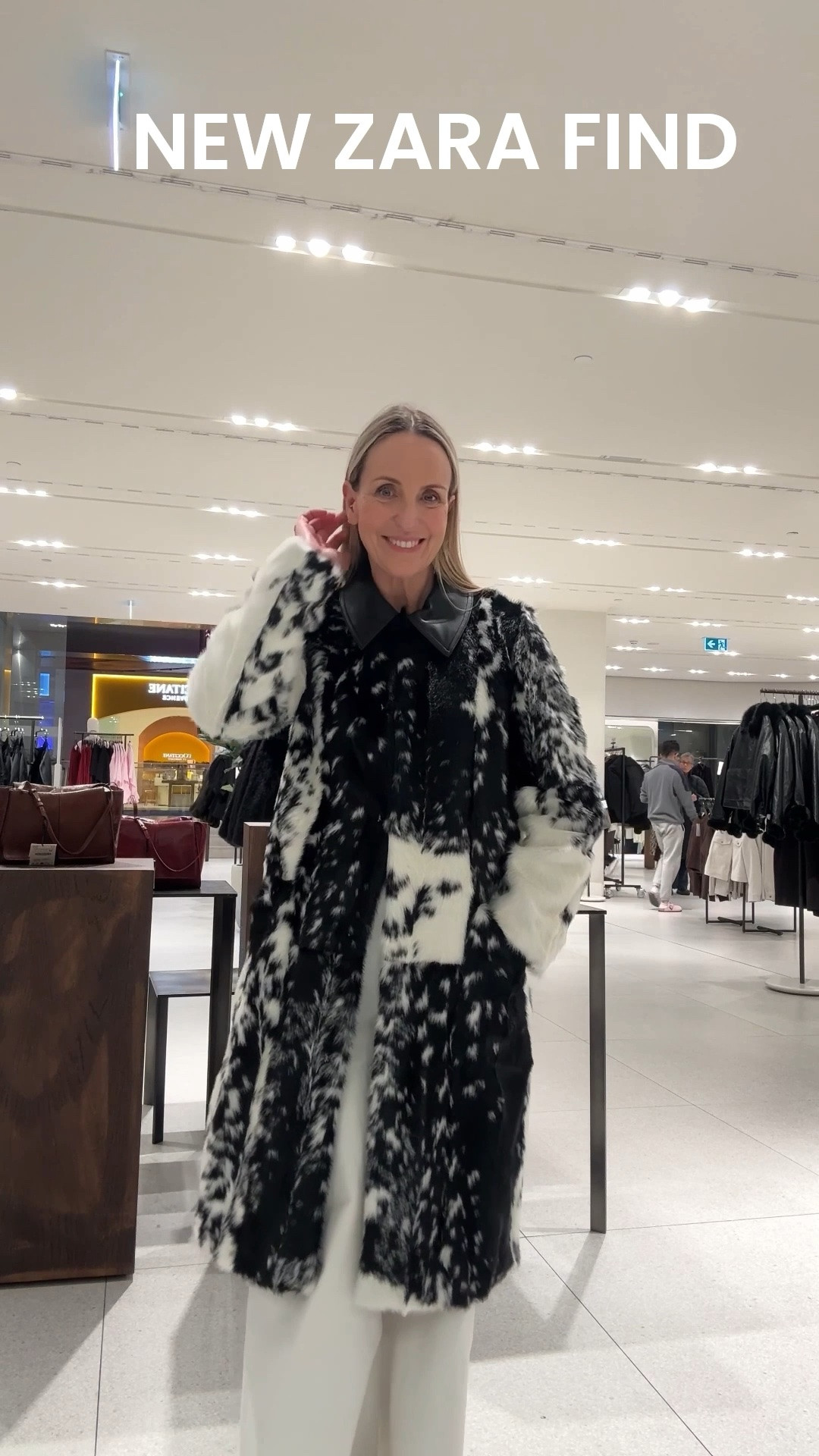 Some fur coats look tacky and fake but this one doesn’t look either (although I have no idea what animal this would be if it were real!). I recall my mother had a real one not dissimilar to this in the early 70’s which was amazing (I think it was Oscar de la Renta) that I always coveted and I don’t have it now because our family home and all its contents burnt down in the bushfires of 83, maybe that’s a story for another time! Anyway, it does remind me of that one, similar length and shape too. I love how they’ve (Zara) have styled it with flat over the knee boots but I happened to be wearing wide white jeans which I think it also works well. It’s a good weight for our winter and it’s extra without being tacky. If you’re after a fun and functional coat, consider this one.

#LTKaustralia #LTKwinter