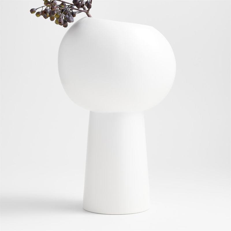 Jimena White Tall Vase + Reviews | Crate and Barrel | Crate & Barrel