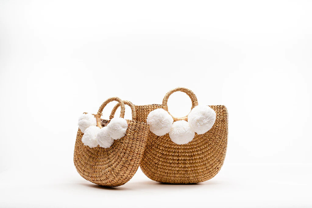 Camryn White Pom Pom- Multiple sizes | Sea & Grass