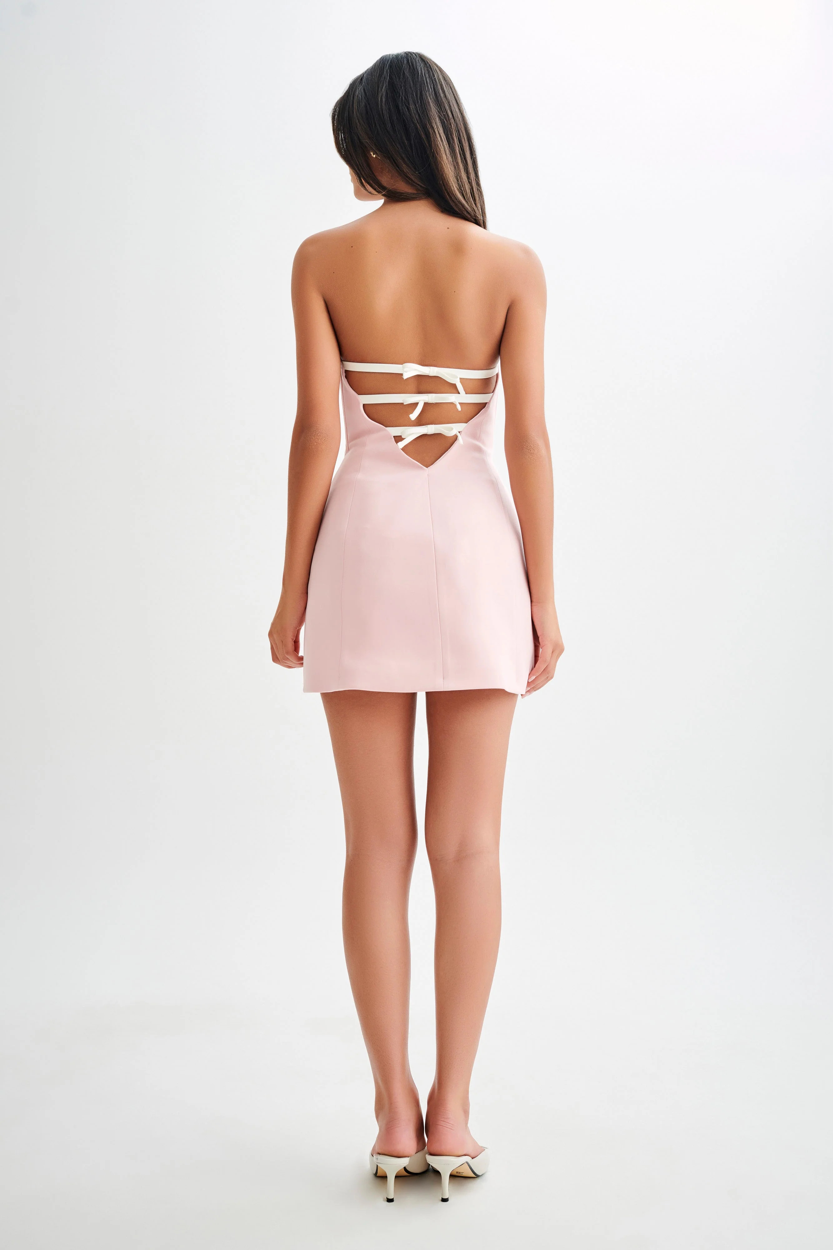 Neeka Strapless Bow Back Mini Dress - Pink | Meshki (APAC)