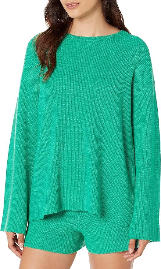 The Drop Women's Alice Crewneck Back-Slit Ribbed Pullover Sweater | Amazon (US)