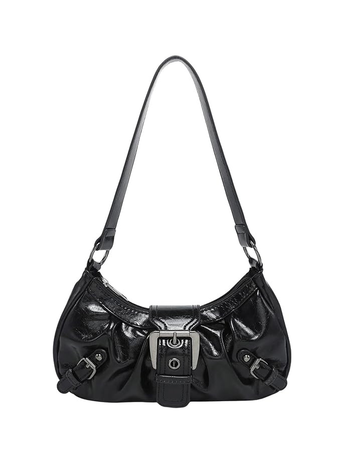 Verdusa Women's Y2k Purse Top Handle Shoulder Bag Buckle Punk Hobo Clutch Purses Bags | Amazon (US)