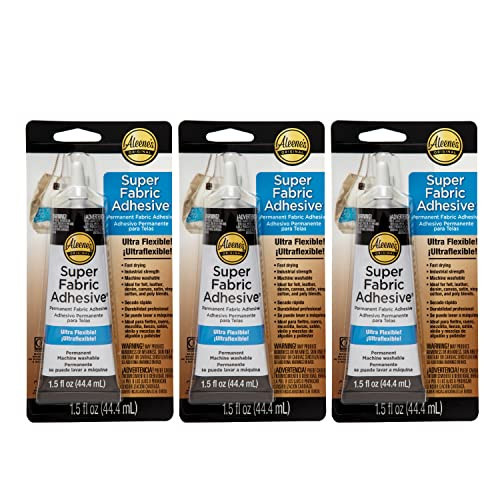 Aleene's Super Fabric Adhesive, Platinum Bond, Super-Strong, Ultra Flexible, Permanent, UV and Waterproof, 3 Pack, 1.5 fl oz - Clear | Amazon (US)