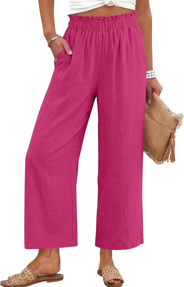 ANRABESS Womens Wide Leg Cropped Palazzo Pants | Amazon (US)