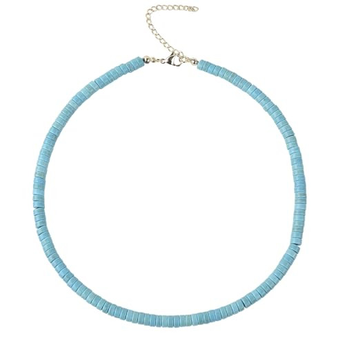 Wremily Turquoise Necklaces for Women Turquoise Beaded Necklace Handmade Bead Necklace 14K Gold Chain Boho Turquoise Choker Necklace Turquoise Jewelry for Women | Amazon (US)