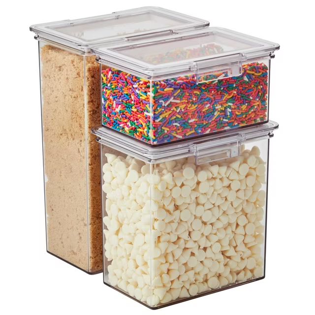 The Home Edit 3 Piece Canister Edit, Food Organizer and Storage Containers, Clear - Walmart.com | Walmart (US)