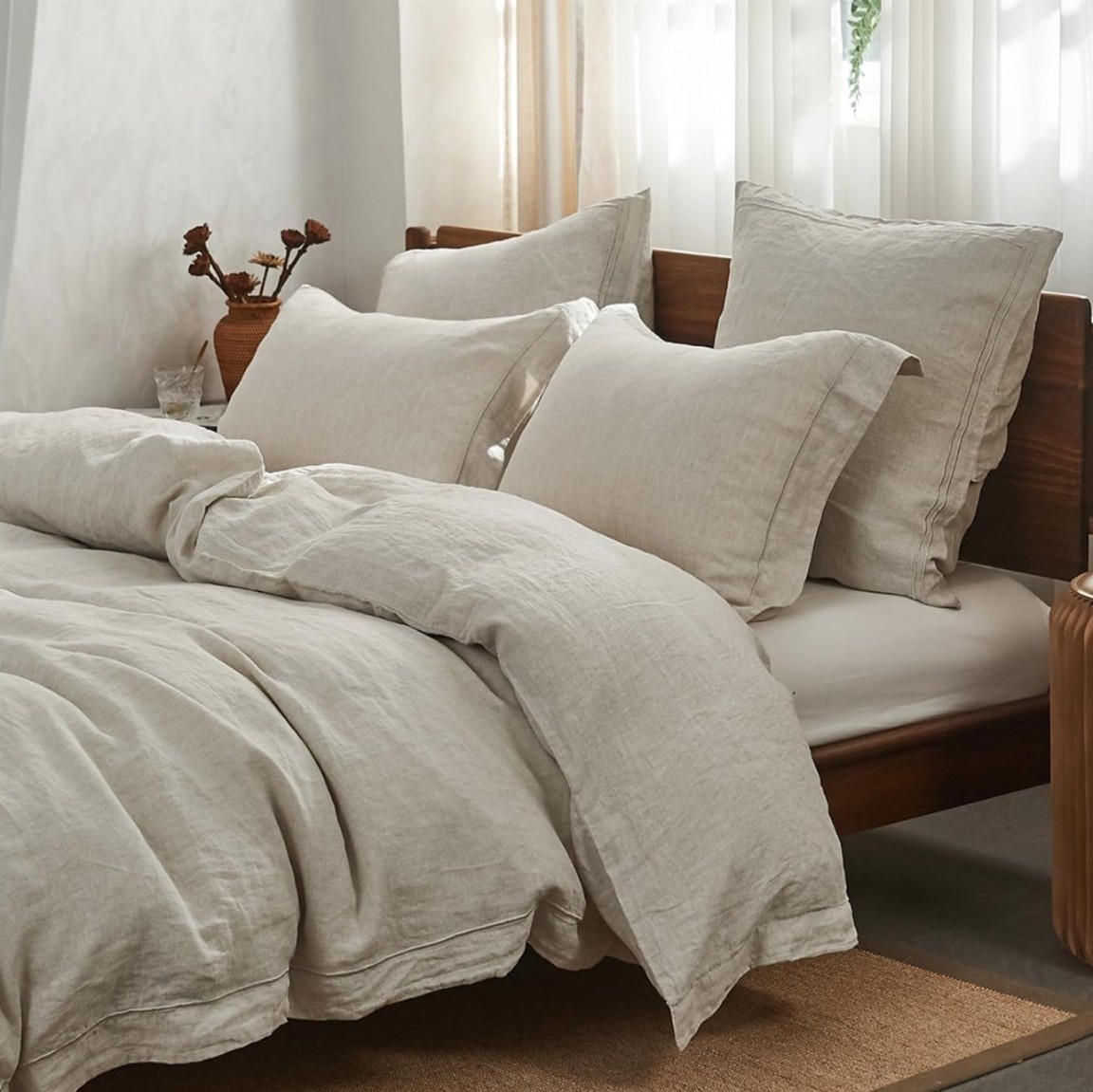 Washed Linen Duvet Cover Set 🛏️✨ 100% natural linen with delicate embroidery for that effortless farmhouse-chic look. Soft, breathable, and timeless — includes 1 duvet cover + 2 pillow shams for a cozy, elevated bedroom vibe.

#LTKHome #LTKStyleTip
