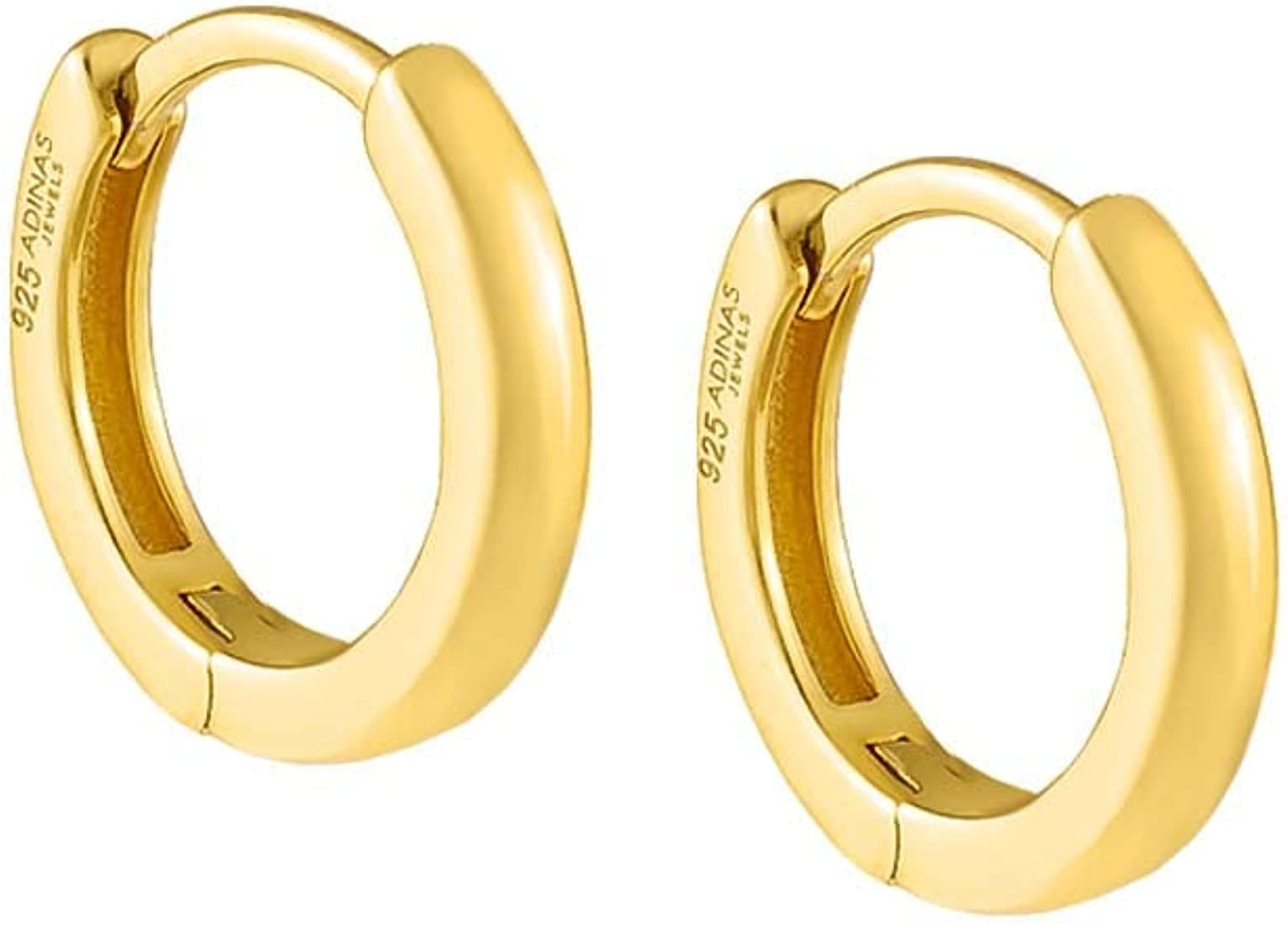Adina Eden | Plain Ring Huggie Earring | Fashion Jewelry for Women |14K Gold-Plated Sterling Silv... | Amazon (US)