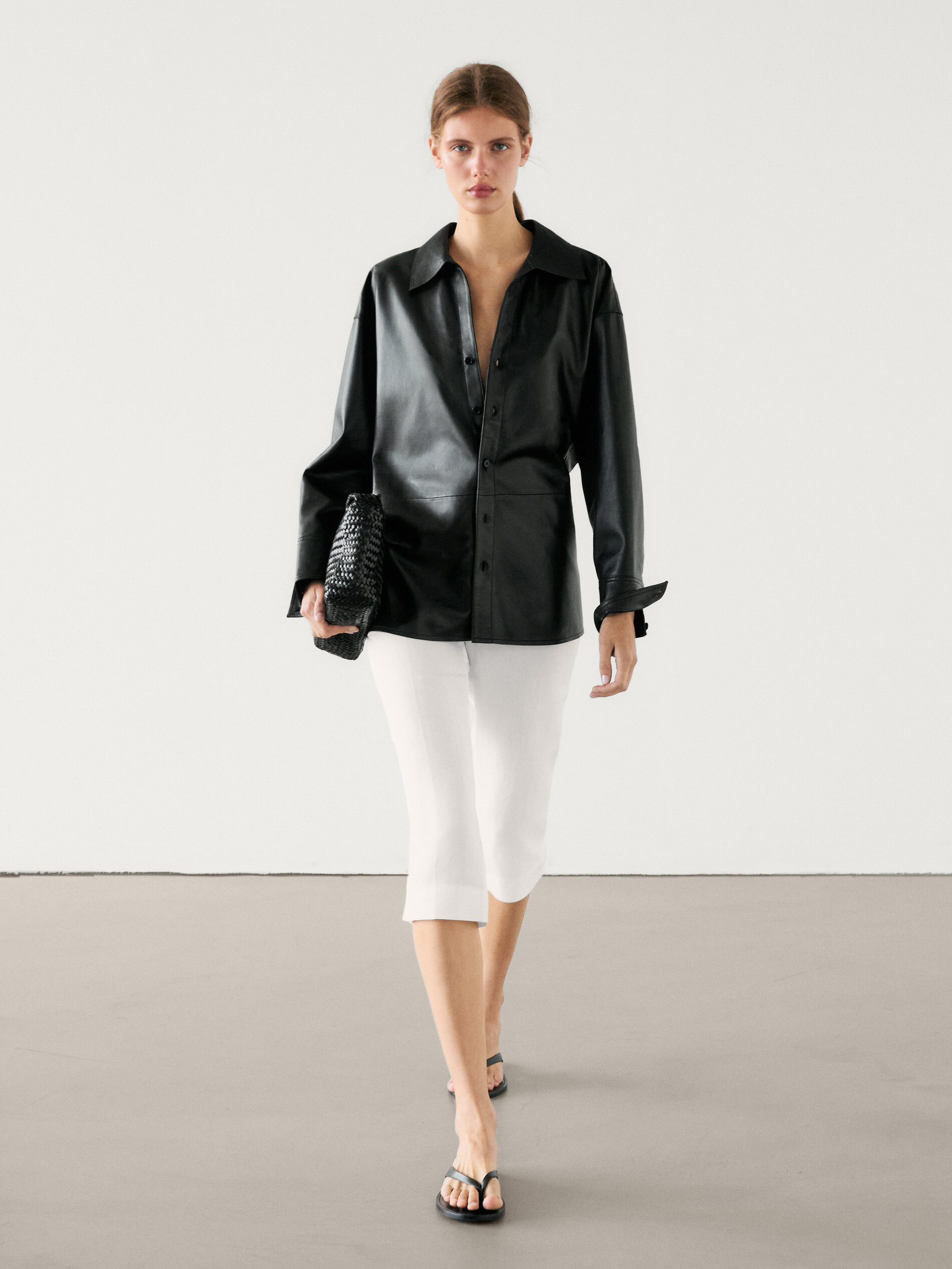 Nappa leather shirt | Massimo Dutti US