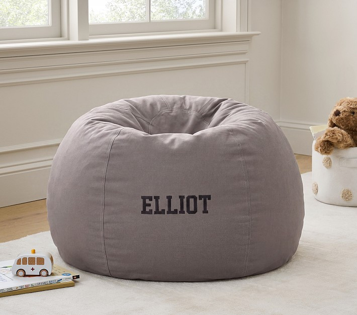 Anywhere Beanbag, Solid Charcoal Twill | Pottery Barn Kids
