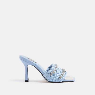 Blue woven mules | River Island (UK & IE)