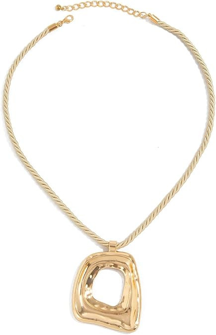 Gold Chunky Square Necklace for Women Golden Statement Necklace Geometric Necklace Large Square W... | Amazon (US)