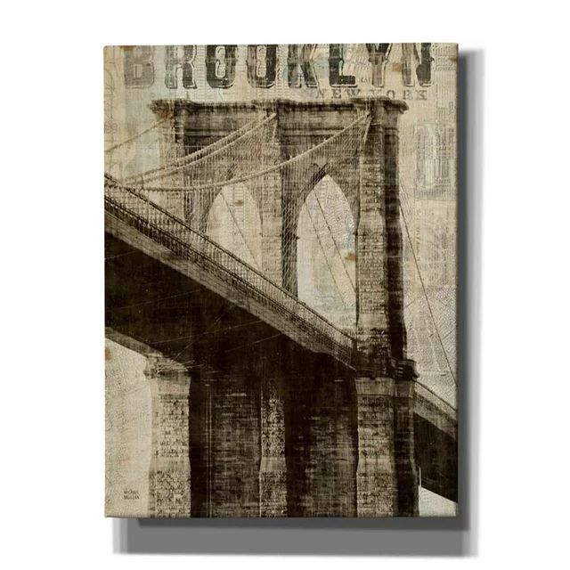 Epic Graffiti 'Vintage NY Brooklyn Bridge' by Michael Mullan, Canvas Wall Art, 12"x16" | Walmart (US)