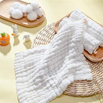 Baby Muslin Washcloths- Natural Muslin Cotton Baby Wipes - Soft Newborn Baby Face Towel for Sensi... | Amazon (US)