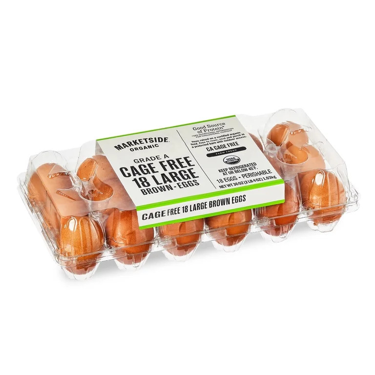 Marketside Organic Cage Free Brown Large Eggs 18 Count | Walmart (US)