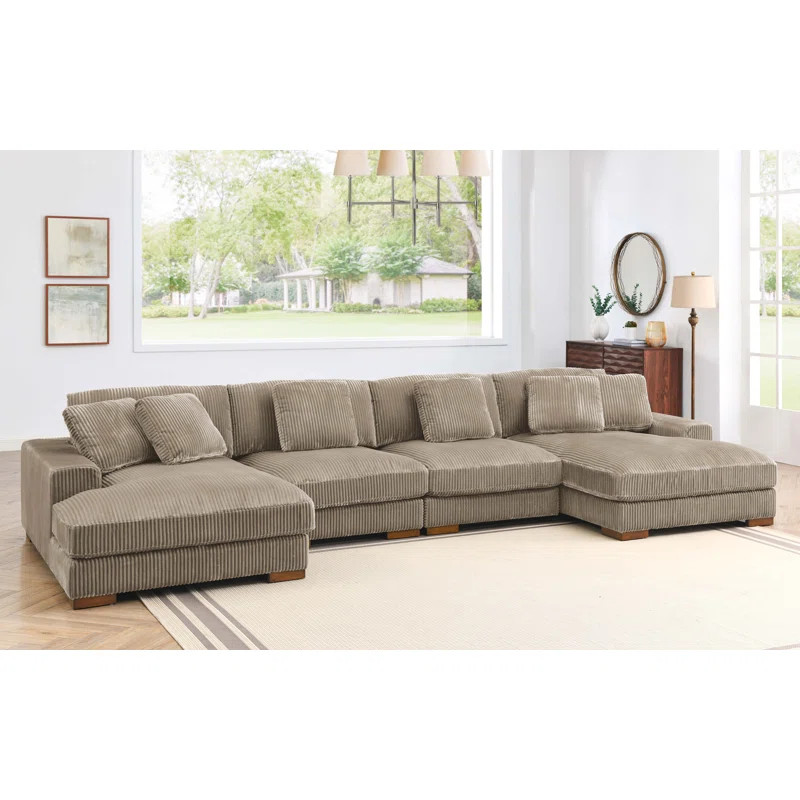 4 - Piece Corduroy Sectional | Wayfair North America