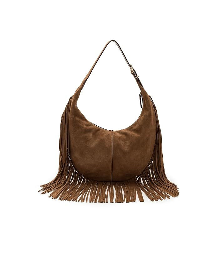Madewell Suede Essentials Med Curve Shoulder- Fringe Shoulder Women's Handbags Dried Acorn, Leather/Suede | Zappos.com