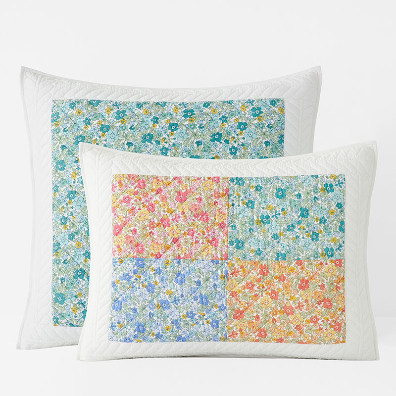 Brenna Patchwork Quilted Sham - White Multi, Standard | The Company Store
